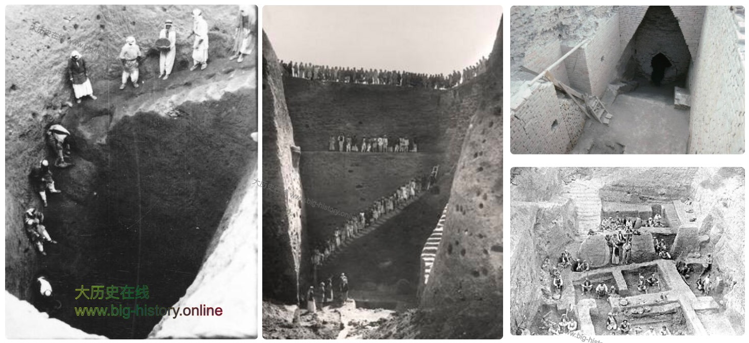 乌尔王陵的考古现场