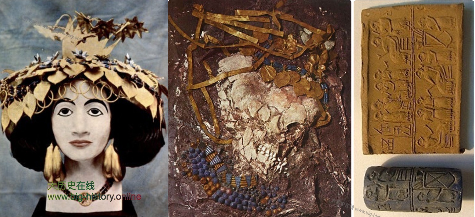 普阿比女王的头部复原图等