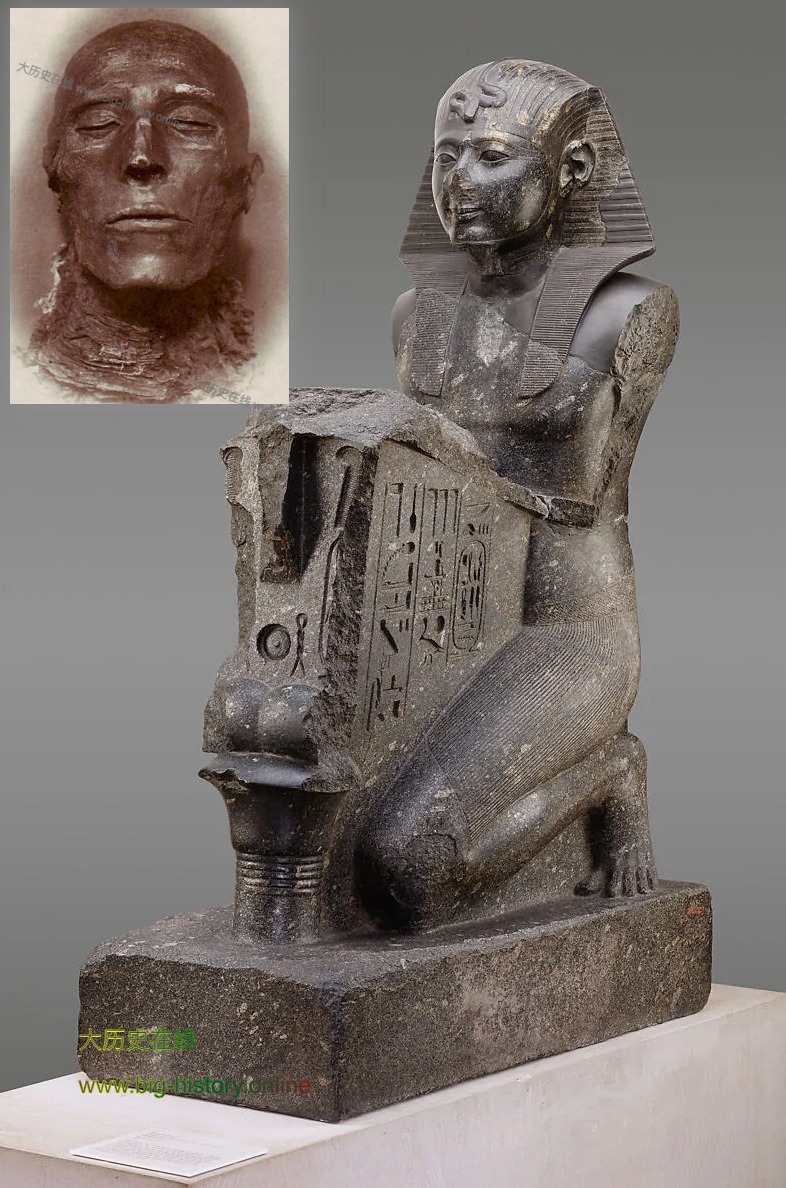 第十九王朝开创者，法老塞提一世的雕塑和木乃伊