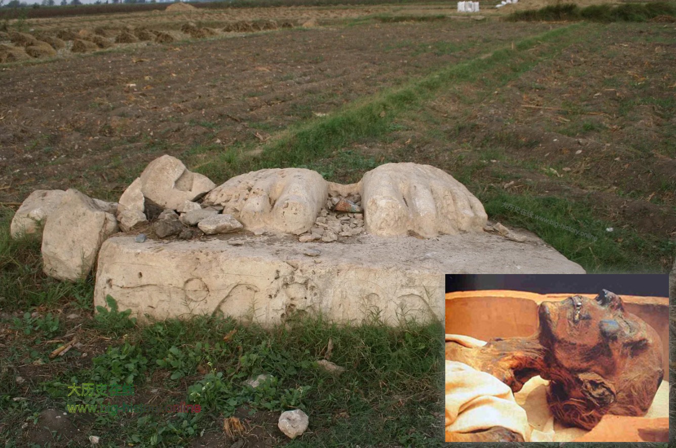 培尔拉美西斯（Pi-Ramses）城废墟中，拉美西斯二世雄伟的石像如今只剩双脚