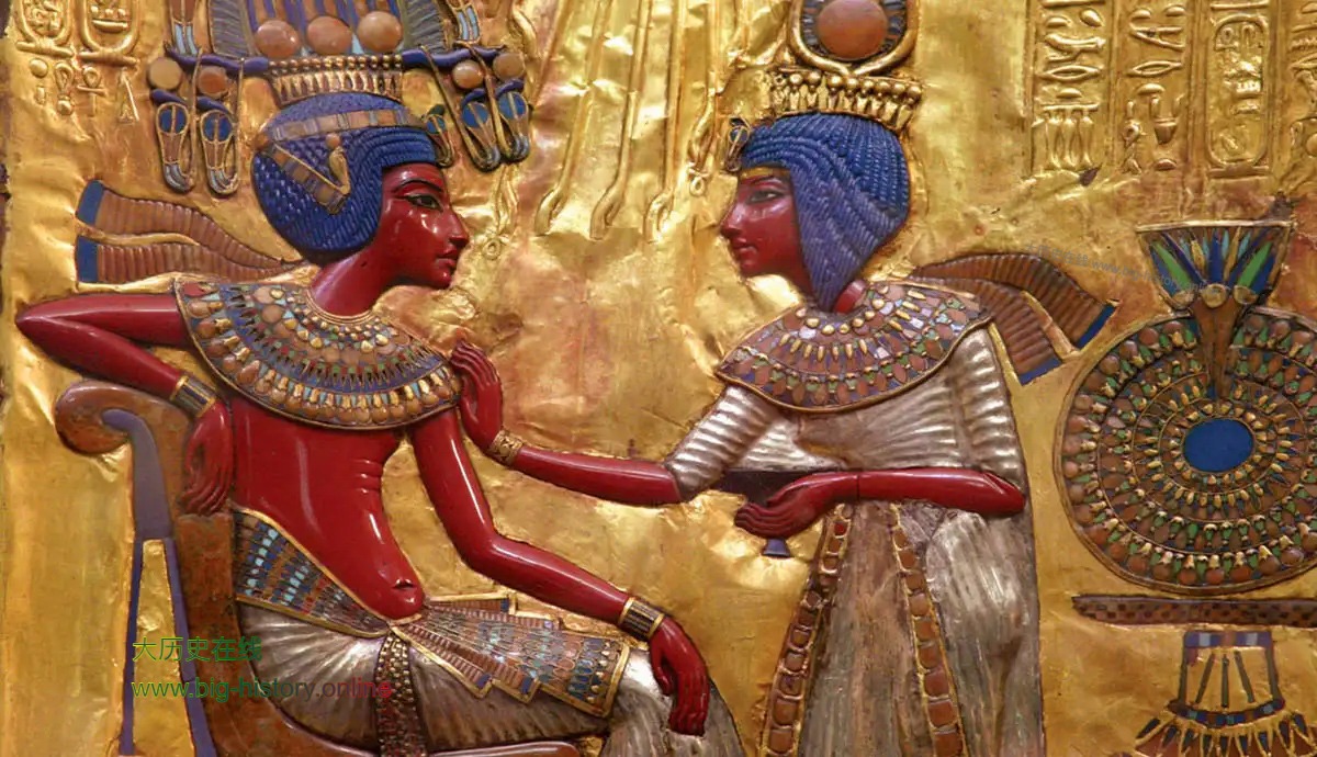 法老图坦卡蒙和王后安克森阿蒙