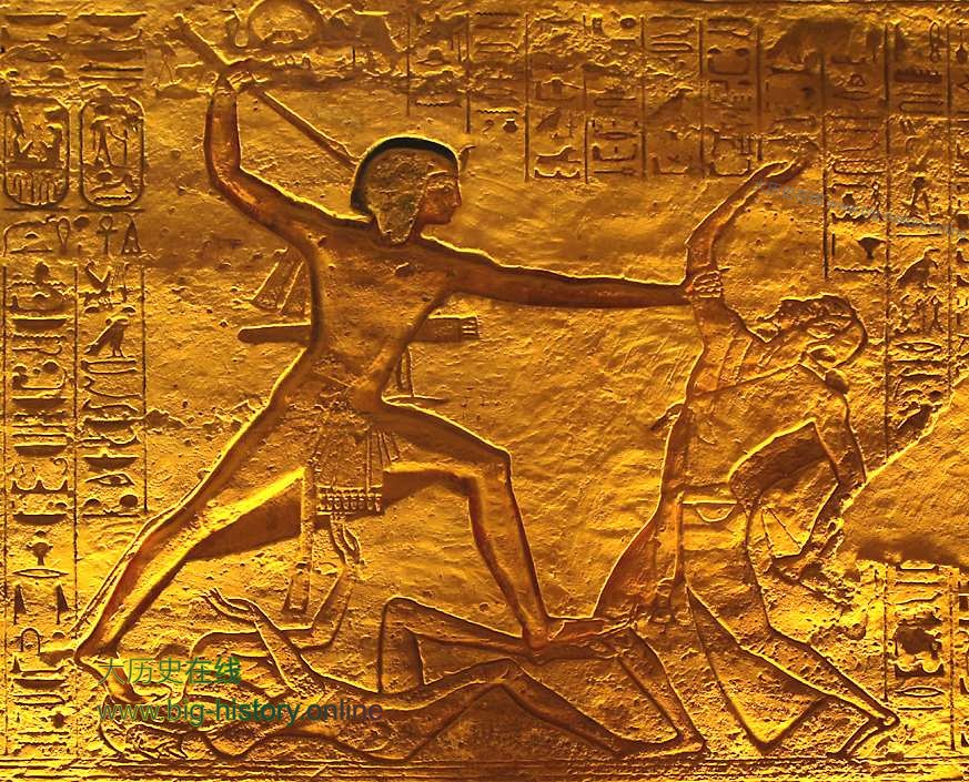 英勇的拉美西斯二世在和赫梯人的战斗中大杀四方