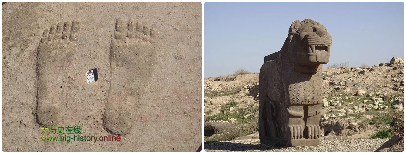上图神庙遗址中的巨大脚印