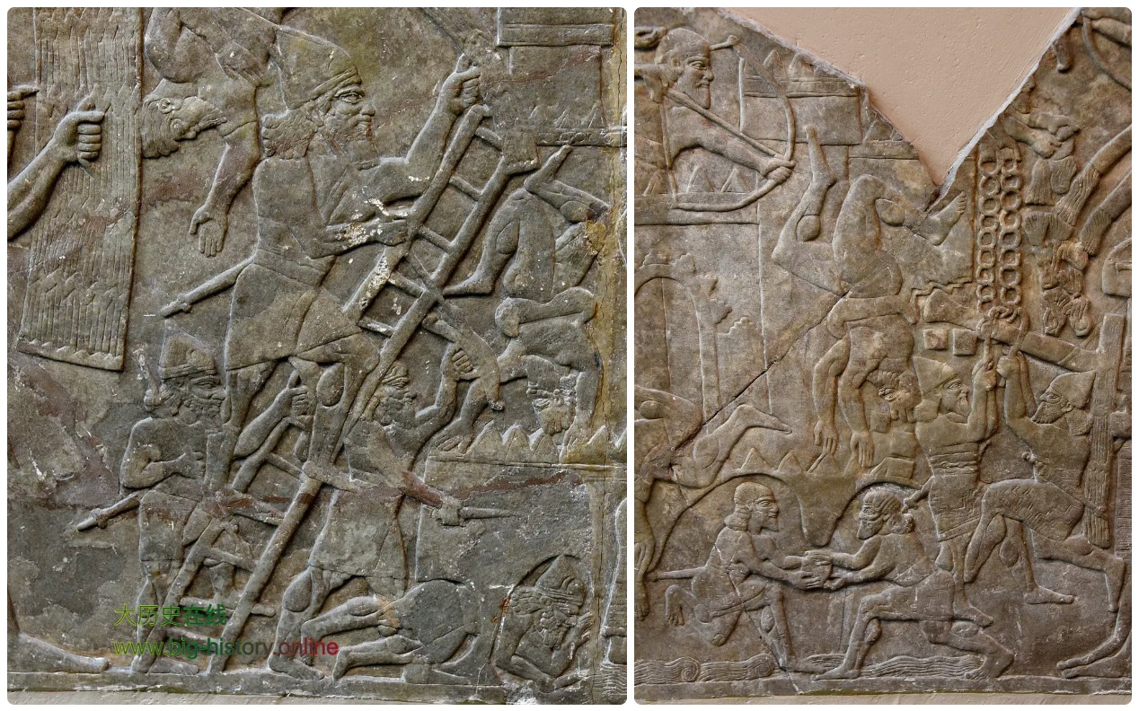 亚述士兵攻城的画面