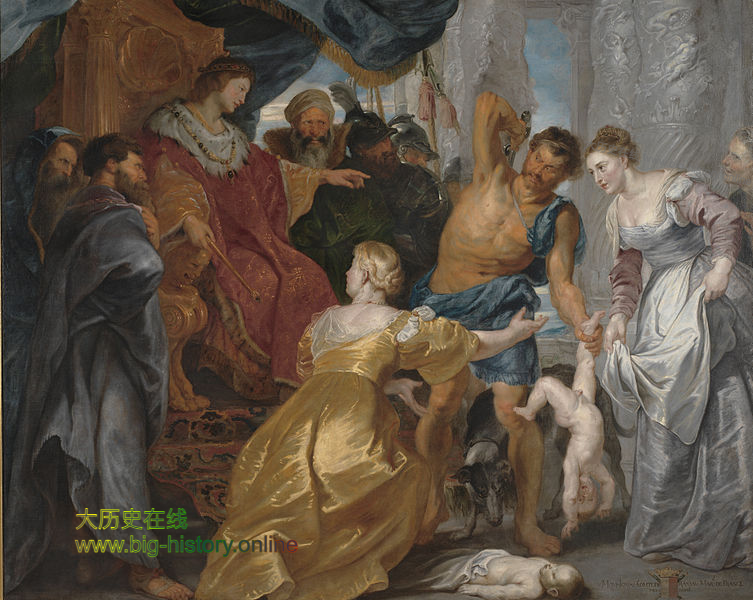 著名的《所罗门断案》故事，突出显示了所罗门王的智慧