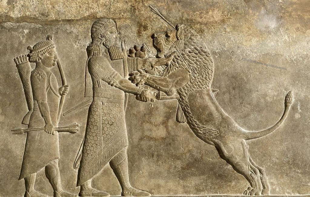 Ashurbanipal-fight-a-lion